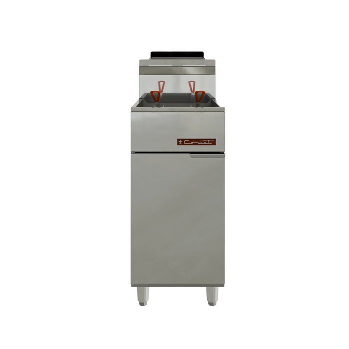 CORIAT TURBO-20-3Q DE PISO MASTER Freidora de piso, a gas, 2 canastillas, 20 litros, 3 quemadores y zona fría al fondo
