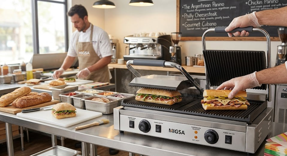 Plancha Panini Doble 2+2 Kw 220V Migsa BN-813