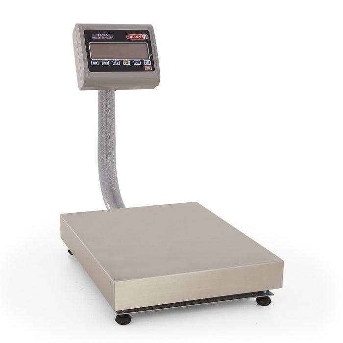 Bascula Recibo Movil Para Mostrador Uso Rudo, Pesa Kilos y Libras 200Kg Acero Inox Torrey FS200-AI