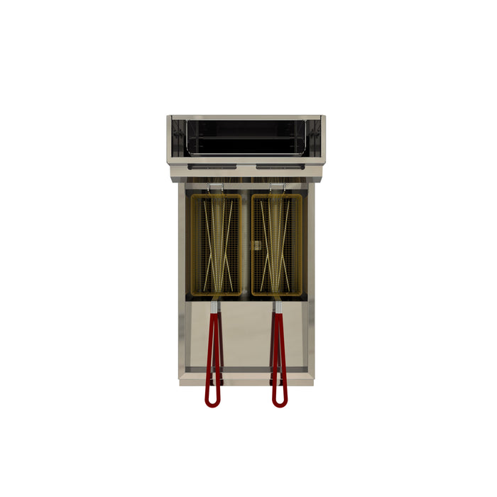 Freidora de Piso a Gas 30 L, 5 Quemadores, 2 Canastillas, Zona Fría Al Fondo Coriat TURBO-30-5Q HD