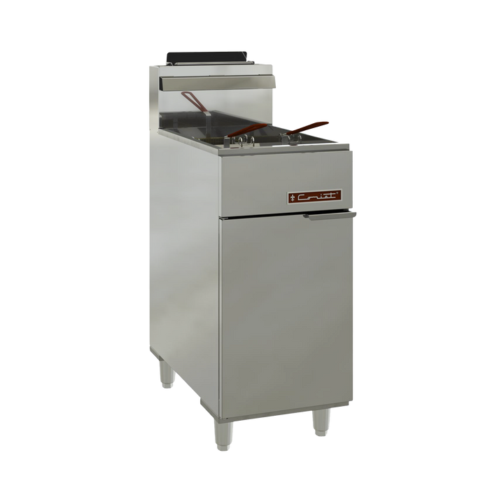 Freidora de Piso a Gas 30 L, 5 Quemadores, 2 Canastillas, Zona Fría Al Fondo Coriat TURBO-30-5Q HD