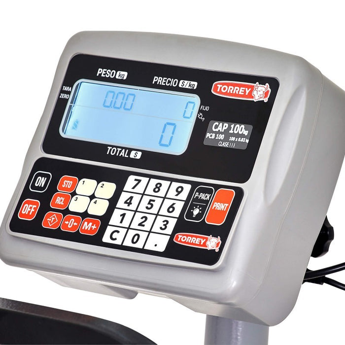 Bascula de Recibo Uso Rudo, Funcion Caja Registradora, Conexión USB 100kg Torrey PCB100
