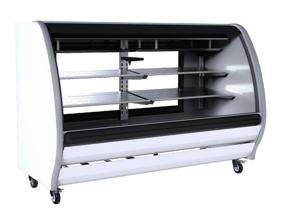 Vitrina Exhibidora Vidrio Curvo Blanca 200cm Torrey TEM200 LS