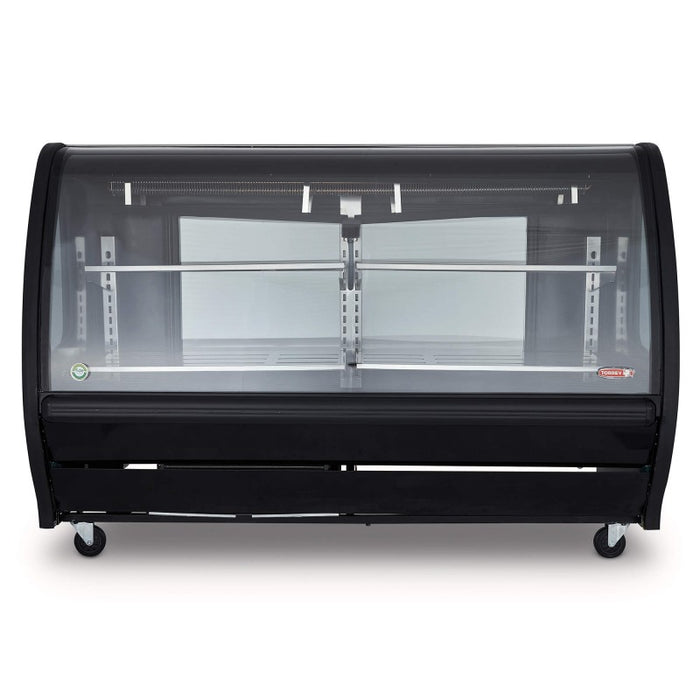 Vitrina Exhibidora Vidrio Curvo Negra 200cm Torrey TEM200N LS