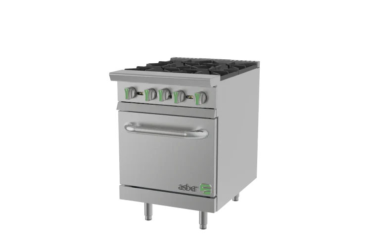 Estufa con Horno - Emerald Line a Gas Natural 4 Quemadores Asber AER 4 24 EM NG