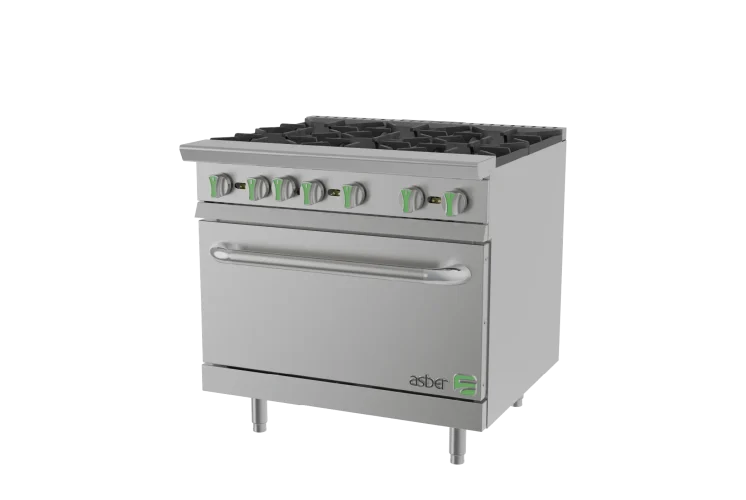 Estufa con Horno - Emerald Line a Gas Natural 6 Quemadores Asber AER 6 36 EM NG