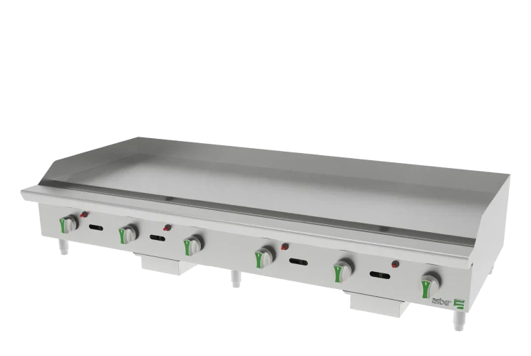 Plancha Termostatica - Emerald Line a Gas Natural 6 Quemadores Asber AETG 72 EM NG