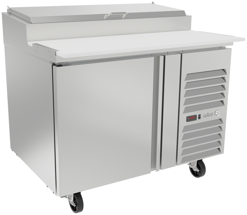 Mesa Refrigerada Para Preparación Pizzas Premium 1 Puerta Acero Inox 11.6 Pies Asber APTP-46 P HC