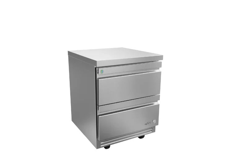 Mesa Refrigerada Bajo Mostrador Premium 2 Cajones Acero Inox 9.5 Pies Asber AUTR-27-D2 P HC