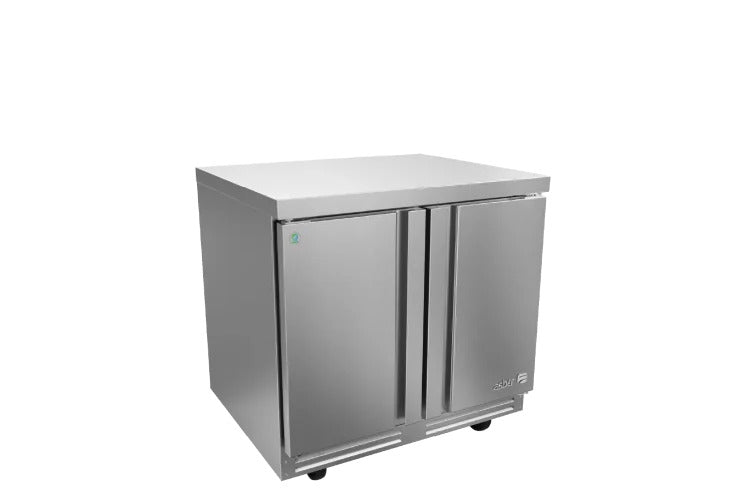 Mesa Refrigerada Bajo Mostrador Premium 2 Puertas Acero Inox 16.7 Pies Asber AUTR-48 P HC