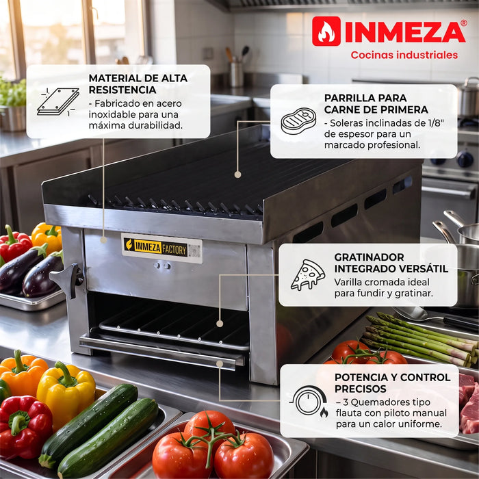 Asador Radiante a Gas 1 Quemador Lateral INMEZA FACTORY ASLRI