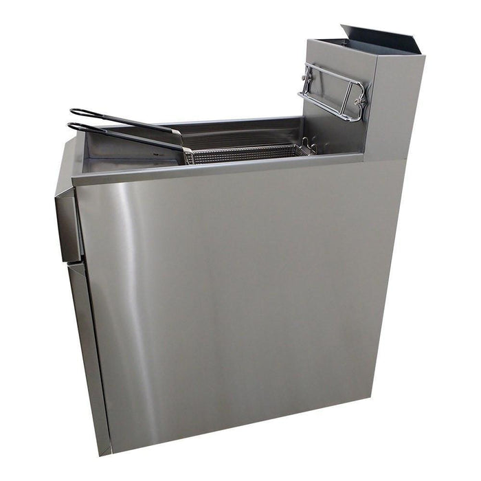 Freidora A Gas 1 Tina 3 Quemadores Acero Inoxidable Asber AEF-4050-S-E