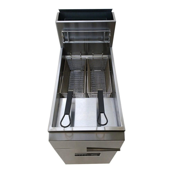 Freidora A Gas 1 Tina 3 Quemadores Acero Inoxidable Asber AEF-4050-S-E