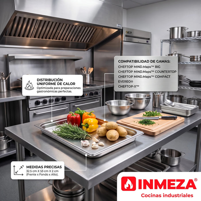 Bandeja en Acero Inoxidable GN 1/1, GN 2/1 STEEL20 Unox TG805