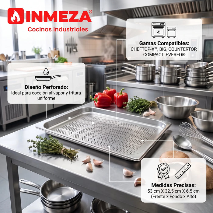 Bandeja en Acero Inoxidable Perforada GN 1/1, GN 2/1 FORO.STEEL65 Unox TG830