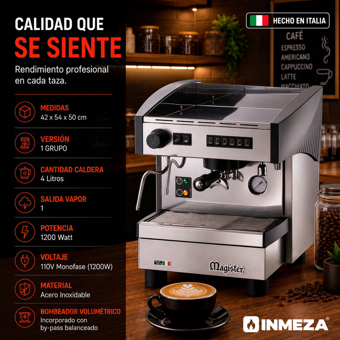 Cafetera Automática Electrónica Compacta 1 Grupo Linea Stilo 1,200W 127V Magister STILO ES60