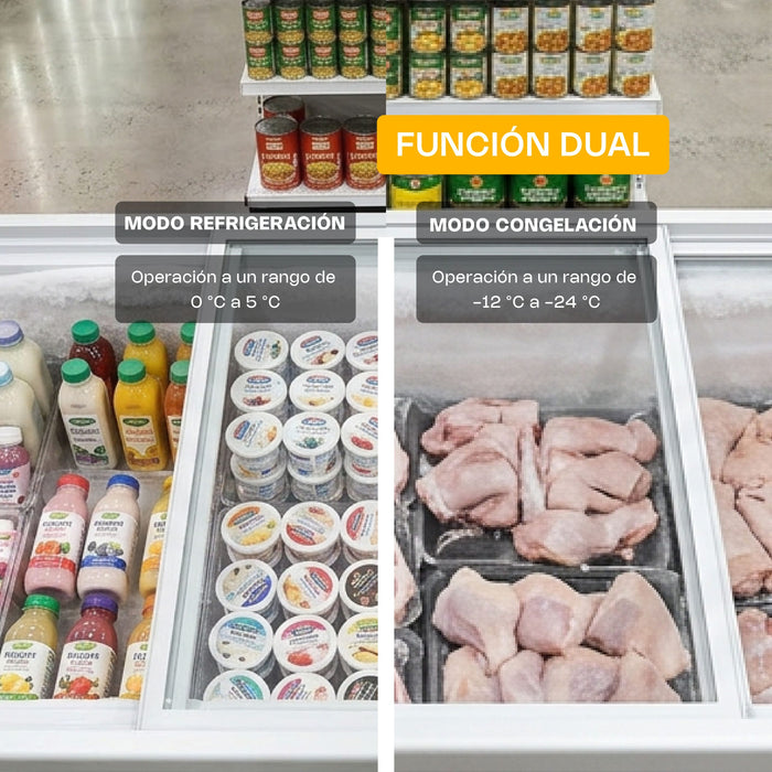 Congelador Tapa de Cristal Plano 12 Pies Rhino CONGECRI-12P