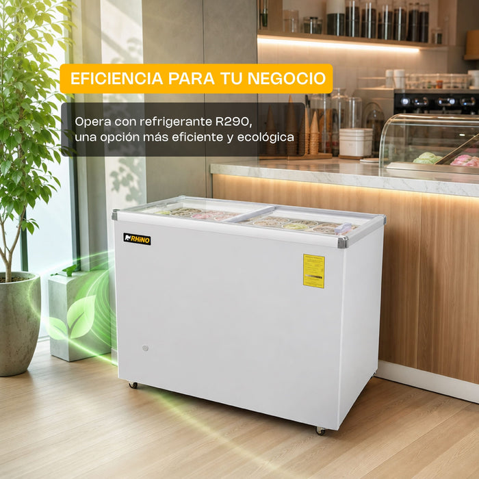 Congelador Tapa de Cristal Plano 7 Pies Rhino CONGECRI-7P
