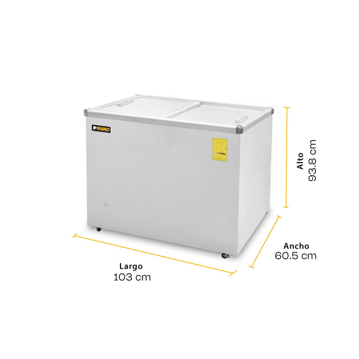 Congelador Tapa de Cristal Plano 7 Pies Rhino CONGECRI-7P