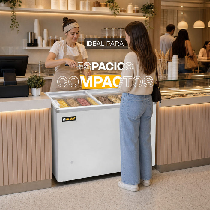 Congelador Tapa de Cristal Plano 7 Pies Rhino CONGECRI-7P