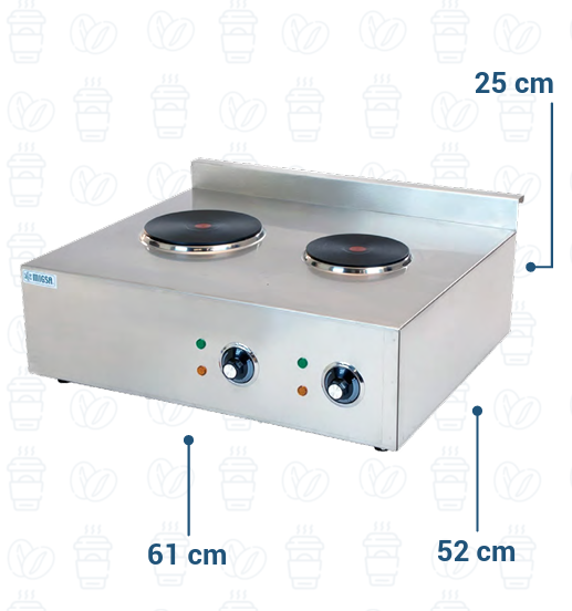 Parrilla Eléctrica De 2 Secciones 2+2.5 Kw 220V Migsa HSC-2205