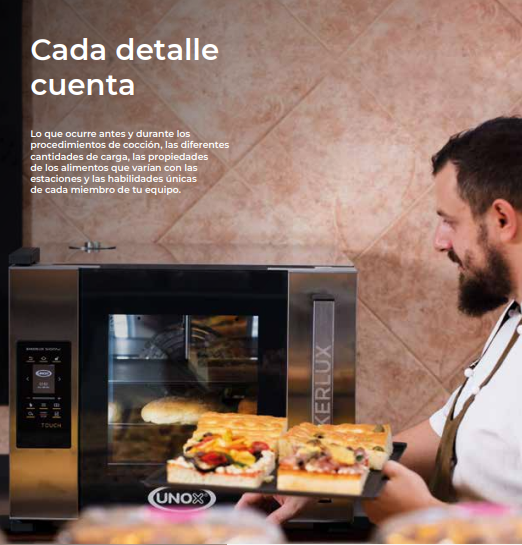 Horno de Convección Eléctrico Con Humedad 4 Bandejas 66x46 cm Rossella BAKERLUX SHOP.Pro Unox XAFR-04FS-ETDV