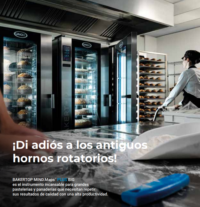 Horno de Carro a Gas Combinado 16 Bandejas 66x46 cm BAKERTOP MIND.Map Unox XABL-16FS-GPRS-AL