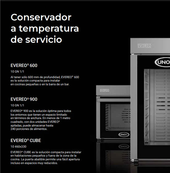 Conservador de Comida Eléctrico a Temperatura 10 Bandejas GN 1/1 (entrada vertical) EVEREO Unox XEEC-1013-EPRS