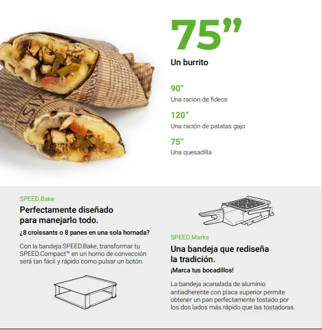 Horno Convección y Cocción Acelerada Eléctrico 1 Bandeja 30x30 cm SPEED.Compact™ ECO  Unox XEMA-01NS-MCDS-AL