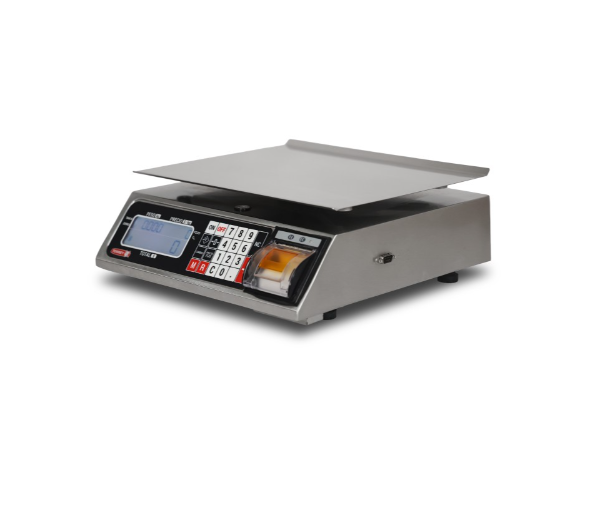 Bascula Digital con Impresión de Tickets, Función de Caja Registradora, Acero Inox 40kg Torrey PCR40-TK