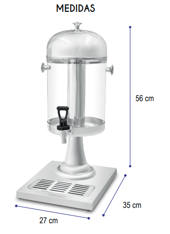 Dispensador Cilíndrico de Bebidas 8 L Caledonia DISJU-8