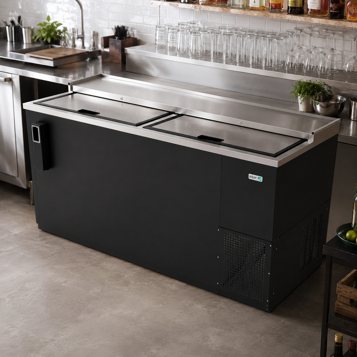 Botellero Refrigerado Vinil Negro 2 Puertas 20.9 Pies Asber ADBC-65 HC