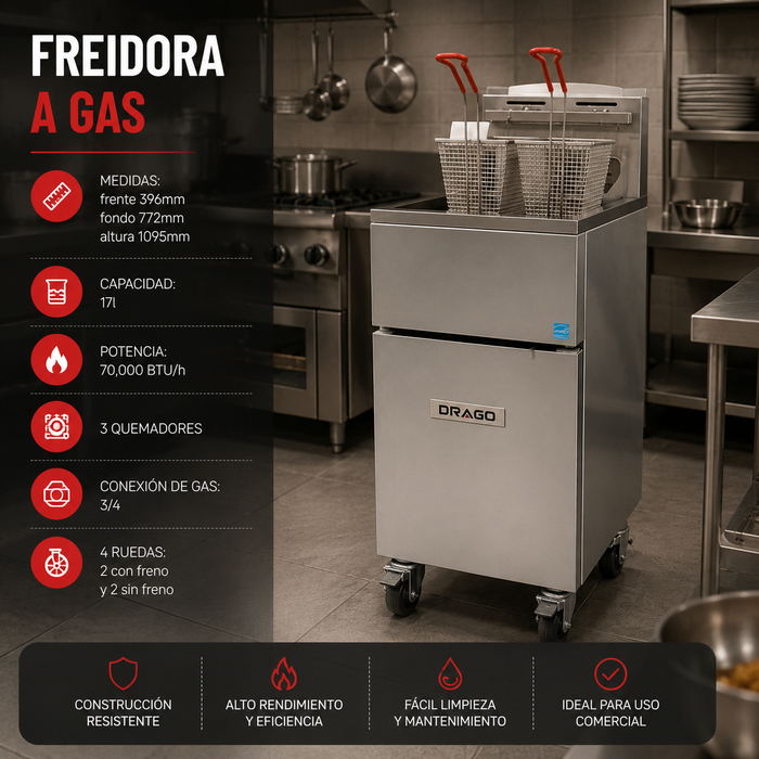 Freidora Energy Star 17L Drago FG-17 RS E