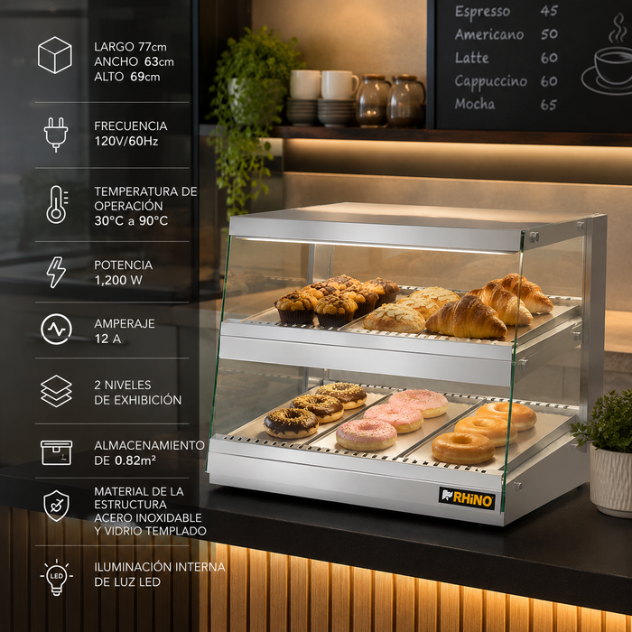 Exhibidor Caliente para Paso de Alimentos Rhino EXCAL-87