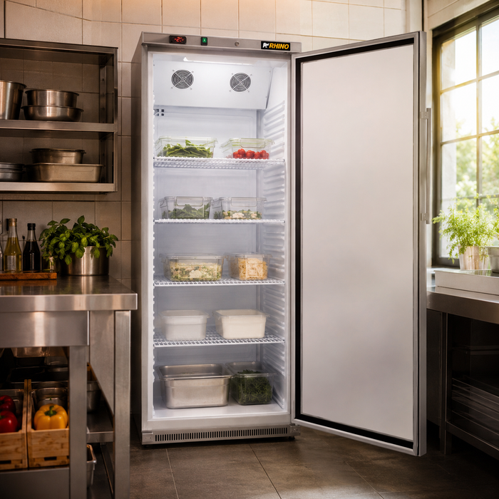 Refrigerador Vertical Puerta de Cristal 20 Pies Rhino REVEAB-19C