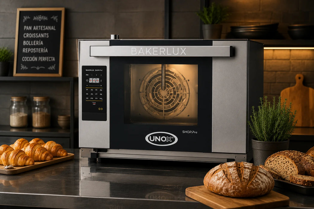 Horno de Convección Eléctrico 3 Bandejas 46x30 cm Stefania BAKERLUX SHOP.Pro Unox XAFR-03HS-LGDN