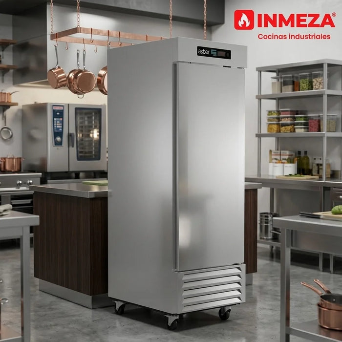 Congelador Vertical 1 Puerta Acero Inox 23 Pies 220V Asber ARF-23-H HC 220V