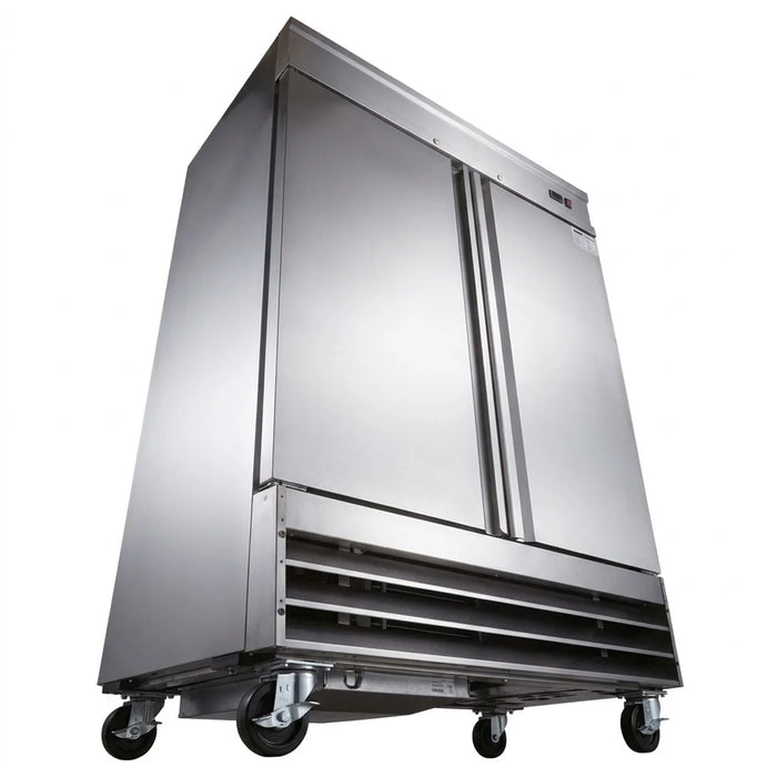 Congelador Vertical 2 Puertas Sólidas Acero Inoxidable 41 Pies Icehaus CV-2PS-SS-01