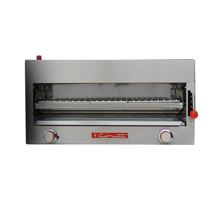 Salamandra a Gas, 2 Quemadores Infra-Rojo, Palanca 5 Posiciones, Capacidad 2 Platillos 25 cm ø Coriat SC-31.5-G MASTER