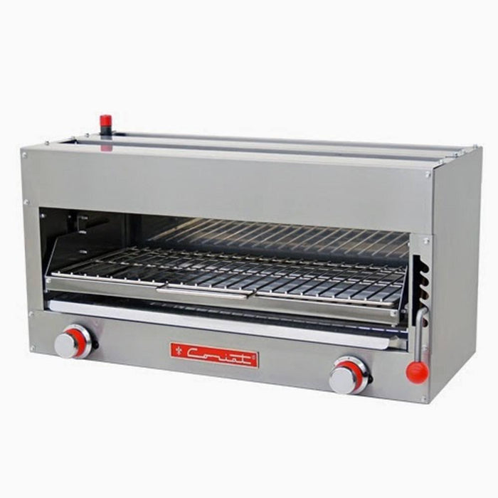 Salamandra a Gas, 2 Quemadores Infra-Rojo, Palanca 5 Posiciones, Capacidad 2 Platillos 25 cm ø Coriat SC-31.5-G MASTER