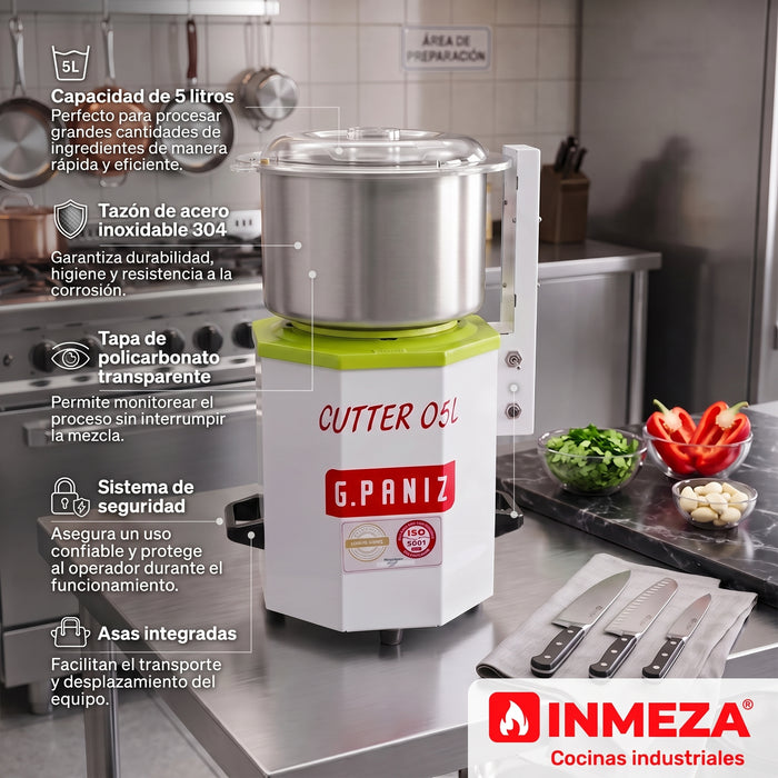 Cutter 5L Equipo Para Moler Y Mezclar Diversos Alimentos 0.37Kw/H G.Paniz CT05
