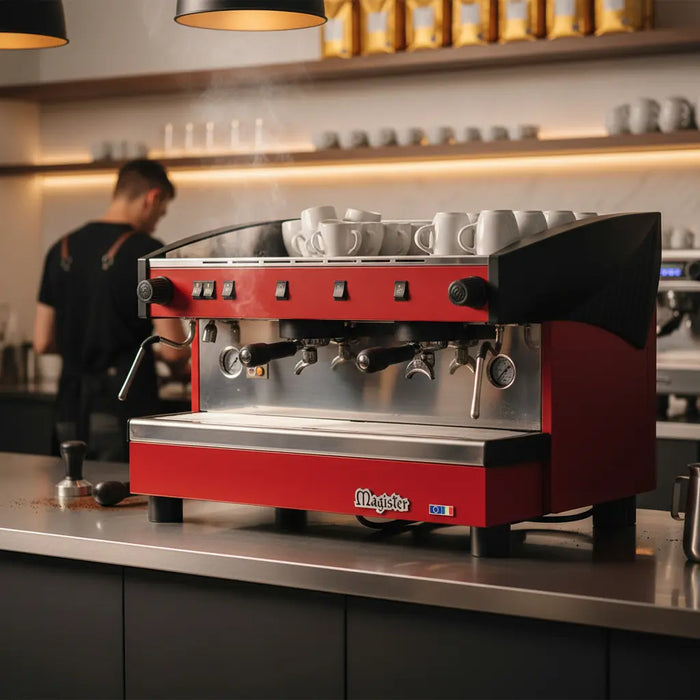 Cafetera Semiautomatica De Erogacion Continua 2 Grupos 2,400W 110V Magister STILO MS100