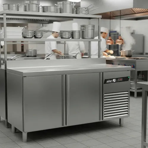 Mesas de Trabajo Refrigerada 2 Puertas Acero Inox 9 Pies Asber ASTR-60 HC