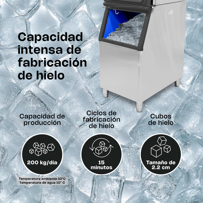 Fábrica De Hielo 160Kg/24Hr 780W 115V Rhino FAHIEL-160