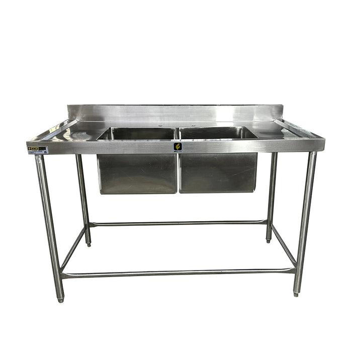 Fregadero Doble 1.37x.70x.90 con 2 Tarjas Centrales Acero Inox INMEZA FACTORY FD-2TC