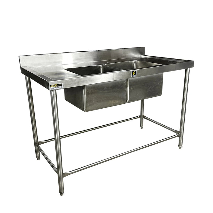 Fregadero Doble 1.37x.70x.90 con 2 Tarjas Centrales Acero Inox INMEZA FACTORY FD-2TC