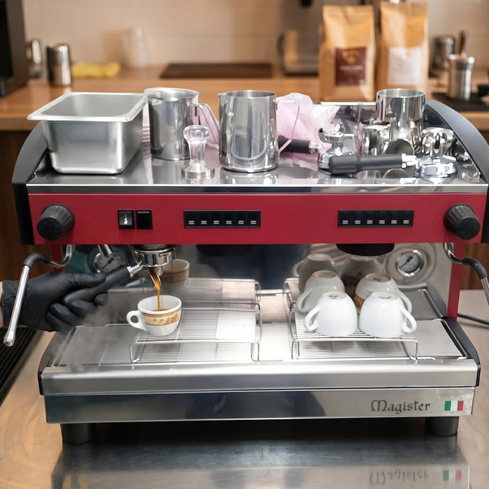 Cafetera Semiautomatica De Erogacion Continua 2 Grupos 2,400W 110V Magister STILO MS100