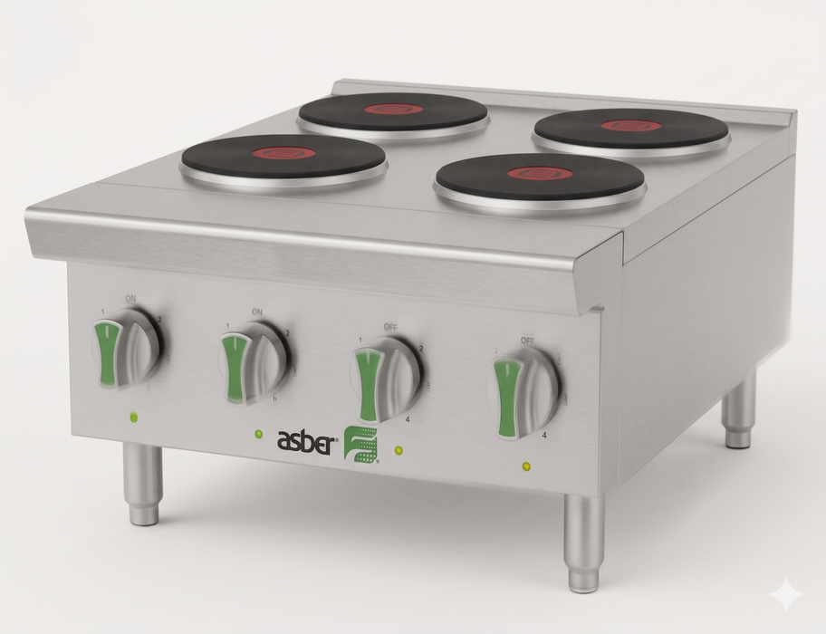 Parrillas Eléctricas – Emerald Line 4 Placas 10.4Kw 220V Asber AEHP E 4 24 EM