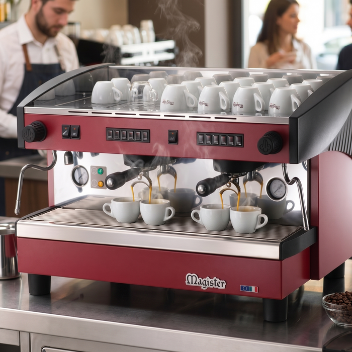 Cafetera Semiautomatica De Erogacion Continua 2 Grupos 2,400W 110V Magister STILO MS100