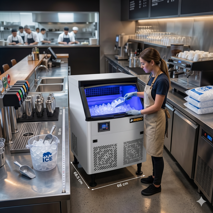 Fabrica De Hielo 100Kg / 24Hr 526 W  115V Rhino FAHIEL-100